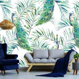 space of joy 16 Feet Peacock Garden 180 Gsm Wallpaper Roll-picture-11