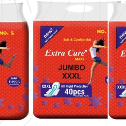 Sanitary Pads Red Maxi for Women | Dry-net Soft & Comfortable Sanitary Napkins for Day & Night Protection 120 Sanitary Pad (Pack of 3) Sanitary Pad-26