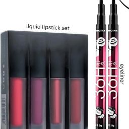 Red Edition 4 Mini Matte Lipstick With Waterproof Eyeliner-30