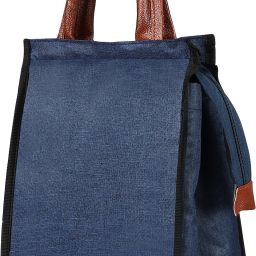 Blue PVC Coated Insulated Tiffin Bag Men & Women Office, School Waterproof Waterproof Lunch Bag-image-5
