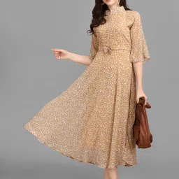 Georgette Stitched Flared/A-line Gown-image-90