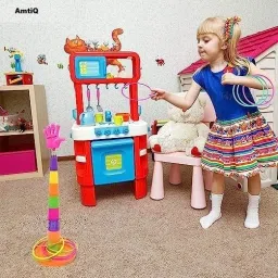 amtiq Combo 2 in 1 Ring Toss Game | Shape Sorter Color Recognition Aim and Strike Game image 4