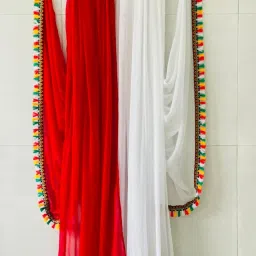 Chiffon Self Design Multicolor Women Dupatta-image-0