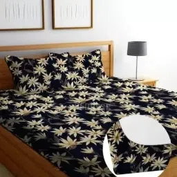 300 TC Cotton King Striped Fitted (Elastic) Bedsheet-18