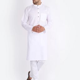 Men Cotton Blend Kurta Pyjama Set-image-59