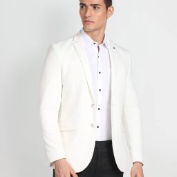 Men Solid Single Breasted Formal Blazer-image-34