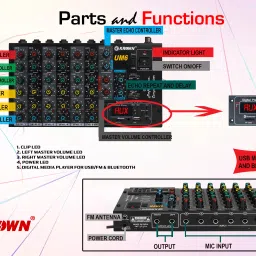 krown Complete Audio Mixing Solution: USB, Bluetooth, TF Card & Multi-Mode Analog Sound Mixer image 3