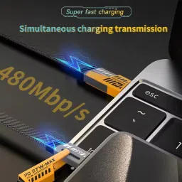 RTECHNO 4-in-1 Cable 1 m Flat Braided 4 in 1, PD 18W to 65W for Type C and PD 18 W to 27W for ios , Fast Charging & 480 Mbps Data Enabled Usb to Type C , Usb to Lightning, Type C to Type C, Type C to Lightning. Universal for iPhone 15/14/13, Laptop and Android Mobile , Tablet (Compatible with Android Mobile, IOS ,Tablet and Laptop) image 3