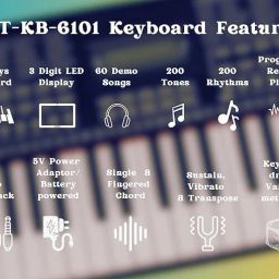 intern INT-KB 61 Keys Touch Response Portable Piano Keyboard with Mic and 5V Power Adapter Digital Portable Keyboard image 5