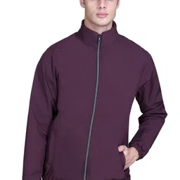 SANHOK Waterproof Polyester Windcheater Sports Gym Running Travel Sunscreen Jacket Solid Men Wind Cheater-image-1