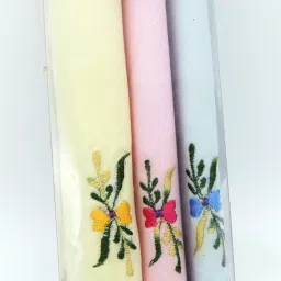 Epraiser Queinz 100% Virgin Cotton (Size:30x30cm) (Pack of 3) Embroidered Abstract Iconic Designer Ladies Handkerchief / Hanky ["Multicolor"] Handkerchief-image-31