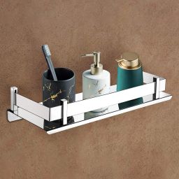 High Grade Stainless Steel Nickel, Chrome (Silver, 12 X 5 Inches) Stainless Steel Wall Shelf-image-78