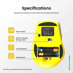 Portronics Toad 32 Wireless Mouse with 6 Buttons, Ergonomic Design, Adjustable Optical DPI Wireless Optical Mouse image 4