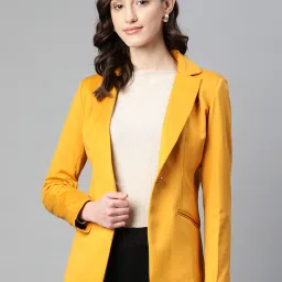 Women Solid Single Breasted Casual Blazer-image-18