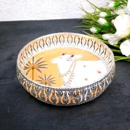 Round Serving Tray | Tray for Kitchen & Home Decor | Handcrafted Decorative Tray Tray Serving Set-image-87