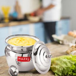 hazel Stainless Steel 300ml Silver Ghee Pot-picture-0