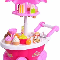 Cream set toy, Kitchen Play Cart Kitchen Set Toy with Lights and Music, sweet shop Cart (39 Pcs) toy for kids-14