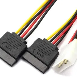 A1 Galaxy 4 Pin SATA Power Y Cable for Internal Hard Disk Drive HDD, SSD & DVD Writer (Pack of 2),Multi-Colored USB Hub image 3
