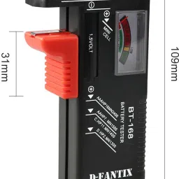 silencio D-FantiX Black Olive Battery Tester Universal Battery Checker (Model: BT-168) Analog Battery Tester image 2