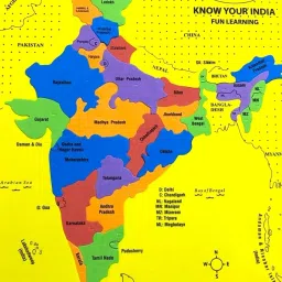 India Map with States Eva Foam Jigsaw Puzzle - Educational Learning Toy for Boys and Girls-16
