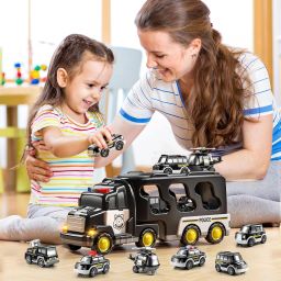 Rescue Car Toys Set Foe Kids 5 In 1 Police Truck Toys-image-19
