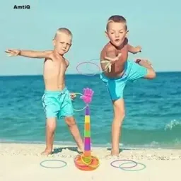 hk toys Combo 2 in 1 Ring Toss Game | Shape Sorter Color Recognition Aim and Strike Game image 5