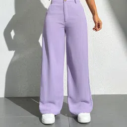 nucouths Women Regular Fit Purple Cotton Blend Trousers-picture-16
