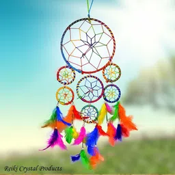 reiki crystal products 7 Chakra Dreacm Catcher Fengshui Dream Catcher Home Decoration Wall Hanging Dream Catcher for Home Decor Balcony, Office and Shop Feather Dream Catcher-picture-37