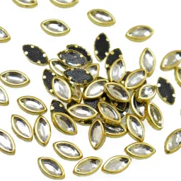 Kundan Stones Beads for Craft (Marquise Shape, 4MM, 500 Pieces)-22