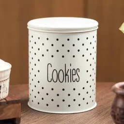 market 99 Ivory Galvanised Iron 1400ml Cookies Storage Jar-picture-28