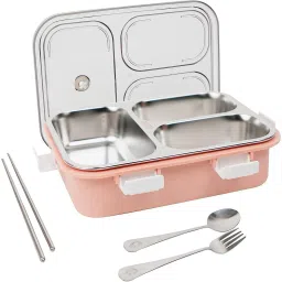 Leakproof Stainless Steel Tiffin ltz31 Box | 3 Compartments with Spoon 3 Containers Lunch Box-25