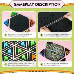 redsky Chain Triangle Chess Game, Triggle Elastic Band Game image 4