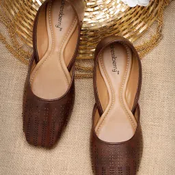 DressBerry Women Leather Mojaris Flats With Embroidered Bellies For Women-image-17