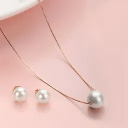 Sterling Silver Rhodium Rose Gold Jewel Set-image-42