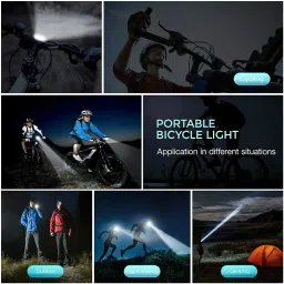 tuhi 3 in1USB Rechargeable LED Cycle Light Cycle Speedometer and horn LED Front Light image 5