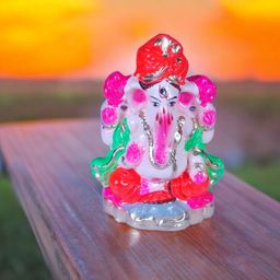 keshu handicraft Handcrafted Lord Ganesha Idols For Ganesh Chaturthai Pujan Decorative Showpiece - 10 cm-picture-28
