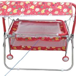 Swing,Jhula,Cradle with Mosquito Net, Umbrella and Wheels Bassinet-8
