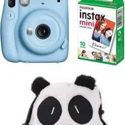 FUJIFILM Instax Mini 11 Mini 11 Sky Blue with 10 Shot and Panda pouch Instant Camera-16