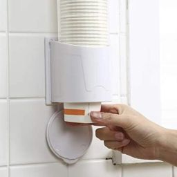 Glass Dispenser Holder | Disposable Cup Holder Organizer | Sticker or Screw wall Plastic Glass Holder-image-32