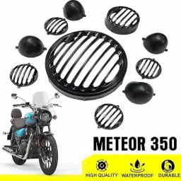 wheetoykart Headlight Grill Set with Tail Lamp, Indicator Cup Compatible Only For Meteor 350 Handlebar Hand Guard image 2