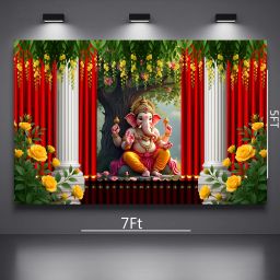 GANESH RED PATTA K33 Curtain Fabric-image-8