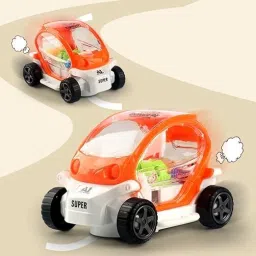 Toy Battery Operated Transparent Gear Police Car Toys (Multicolor)-4