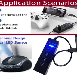 ANJO Wired USB Keyboard-Wired LED Mouse-Non Slip Mouse Pad-3.0 USB Hub Combo Set Designed for Gaming image 3