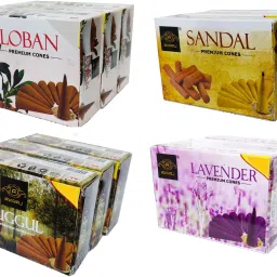Multi Incense Dhoop Batti Cones Combo Of Loban Guggul Sandal Lavender Pack of 12 Sandal, Lavender, Guggul Dhoop-picture-3