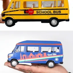 School Bus & Travel India Bus, Pull Back Action Toys-17