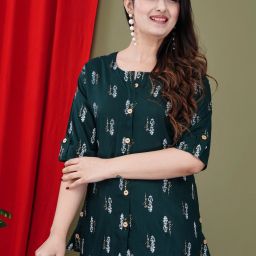 Casual Regular Sleeves Printed Women Dark Green, White, Beige Top-image-88