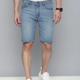 Solid Men Blue Denim Shorts-22