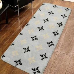 saral home Grey Microfibre 47 x 18 Inches Machine Made Floor Runner-picture-17