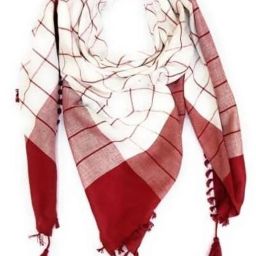 Printed Pure Cotton Men Maroon, White Fancy Scarf-image-3