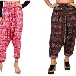 Printed Pure Crepe, Cotton Women Harem Pants-image-71